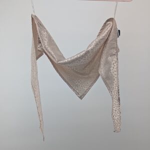 SHEIN Beige Animal Print Satin Scarf Top